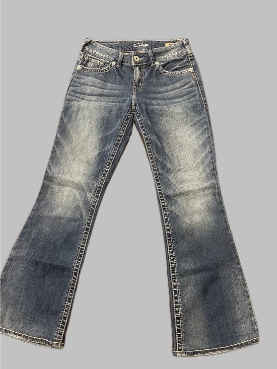 Silver Jeans Denim - Silver Jeans Women's Washed Blue Flare Denim